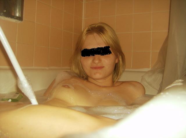 Dirty girl taking a bath
