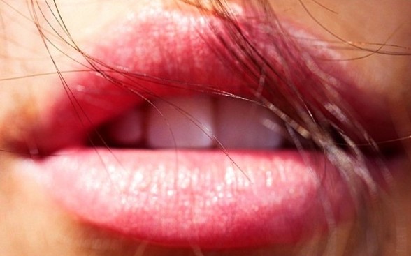 Sensual lips and hair